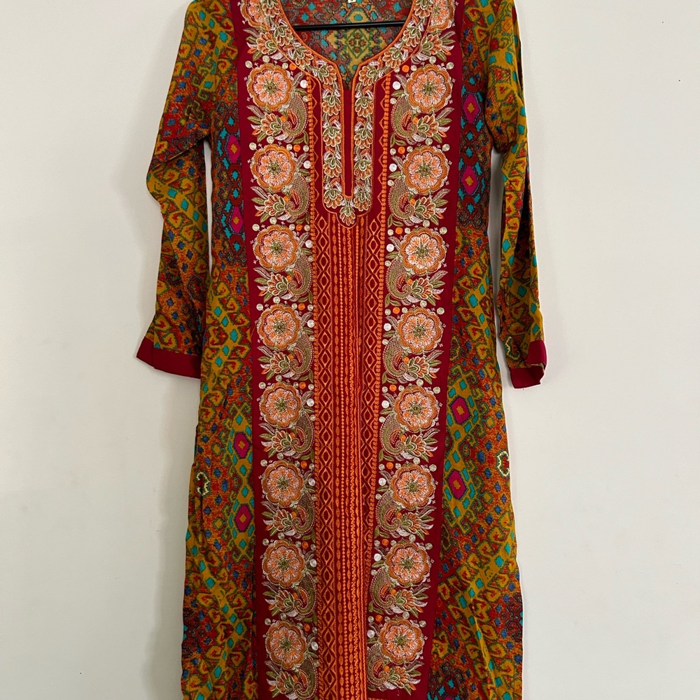 Pakistani Salwar Kameez 3 piece orange suit